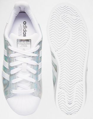 adidas originals superstar holographic white sneakers