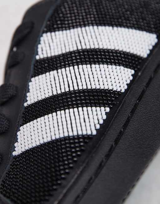 adidas Originals Superstar II beaded trainers in black and white