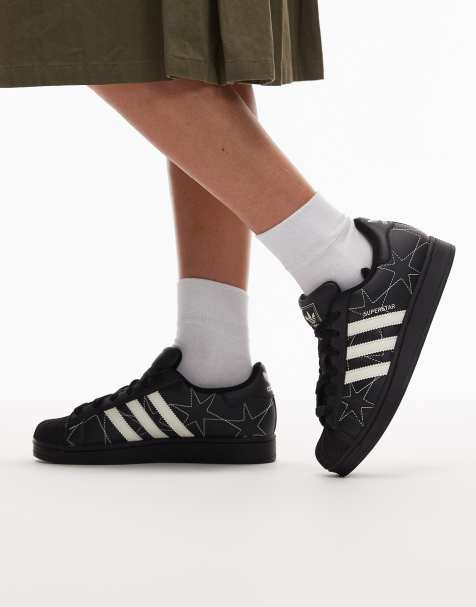 adidas Originals – Superstar II – Czarne buty sportowe ze szwami we wzór w gwiazdki - view 1