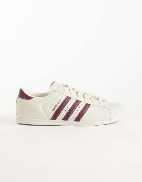 adidas Originals Superstar II lo pro trainers in off white and maroon exclusive at ASOS - view 1