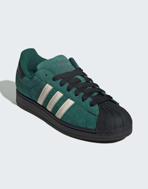 adidas Originals - Superstar II - Mørkegrønne sneakers med cremehvide detaljer