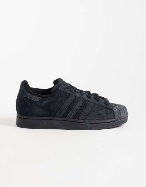 adidas Originals Superstar II nubuck sneakers in triple black - view 1