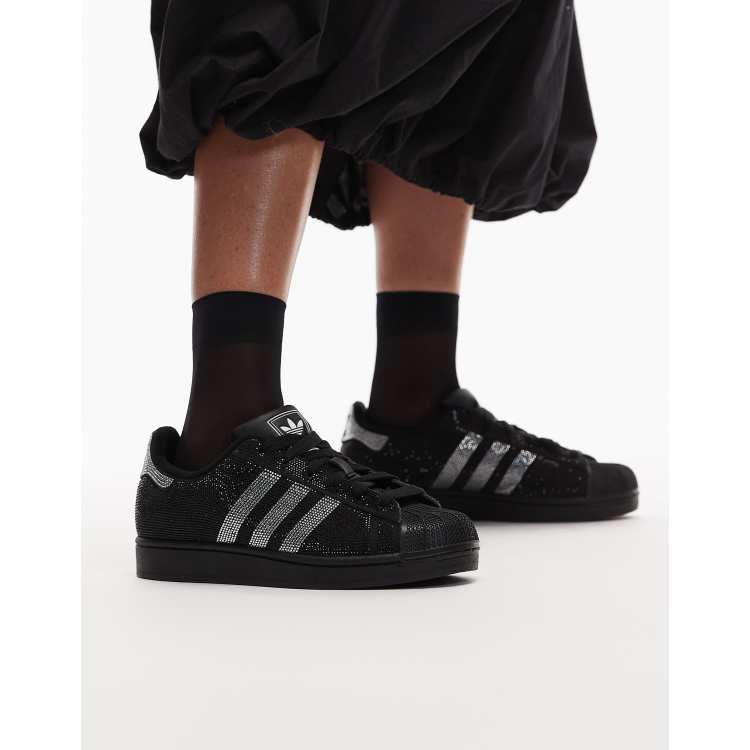 adidas Originals Superstar II rhinestones sneakers in black | ASOS