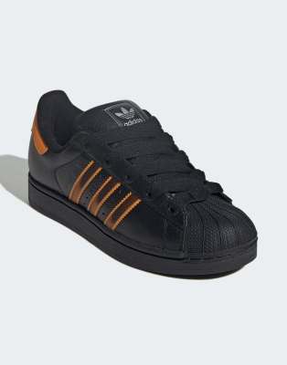adidas Originals - Superstar ii - Schuhe in Schwarz und Orange
