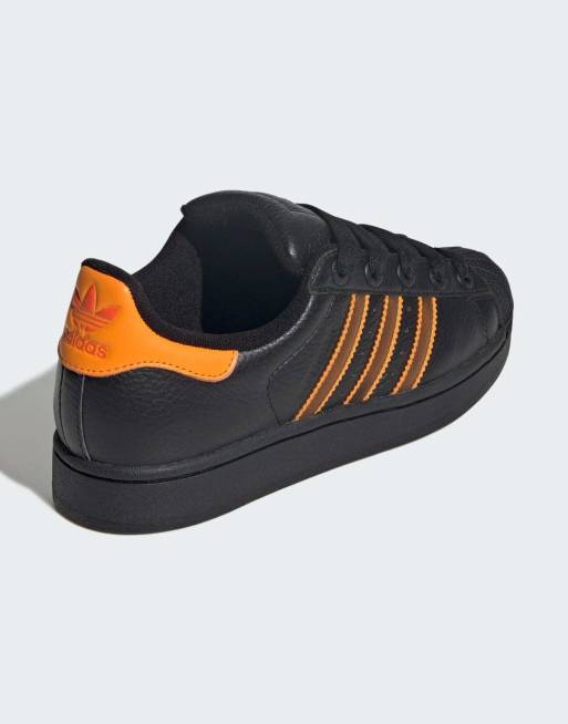 adidas Originals Superstar ii shoes in black and orange ASOS
