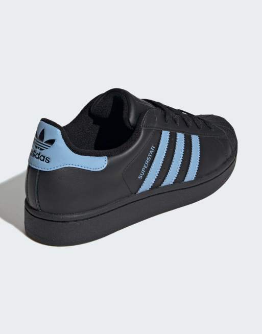 adidas Originals Superstar ii shoes in core black ash blue