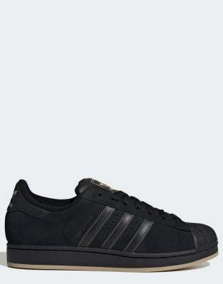  Superstar ii shoes in core black / core black / ston