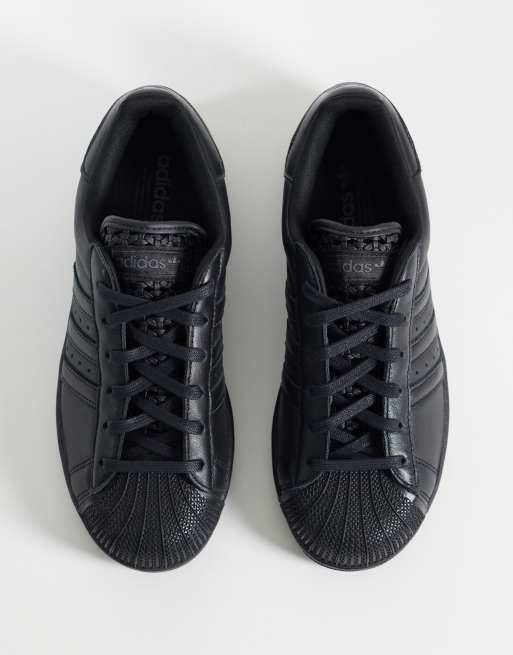 adidas Originals – Superstar II – Sneaker in Triple-Schwarz mit Webmuster-Zunge  , 3 von 5
