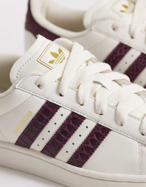 adidas Originals – Superstar II – Sneaker in Weiß mit kastanienbraunem Kroko-Logo, 4 von 5