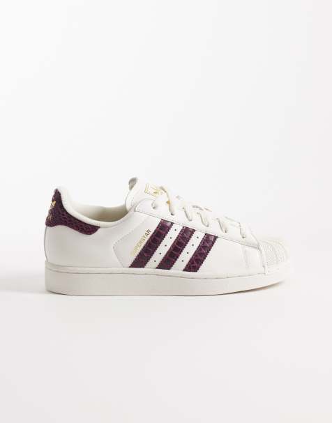 adidas Originals - Superstar II - Sneakers bianche con texture coccodrillo bordeaux - view 1