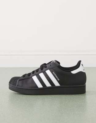 Adidas Originals Mens Adidas Superstar Ii Pony-hair Leather Low-top Trainers In Black