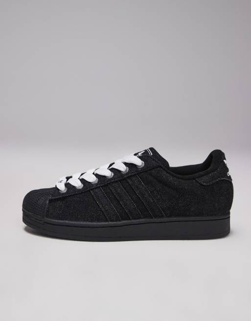 adidas Originals Superstar II sneakers in black denim ASOS