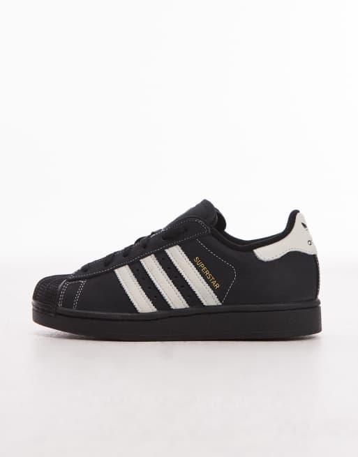 adidas Originals Superstar II sneakers in black nubuck