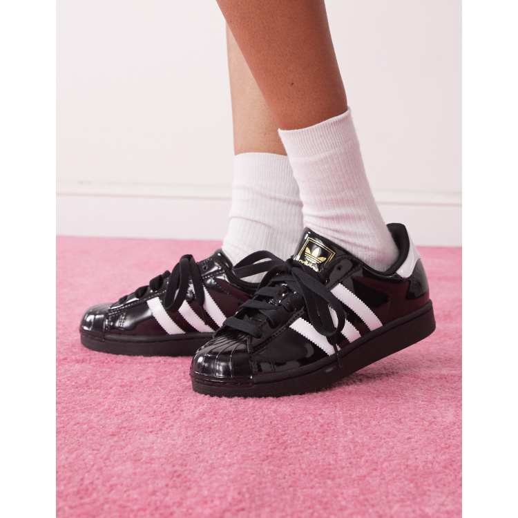スニーカー adidas Women's Superstar II Patent Leather Shoes Women's adidas Superstar II Shoes Black Patent | Chicago