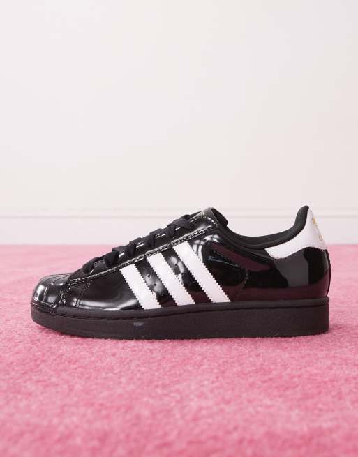 adidas Originals Superstar II sneakers in black patent