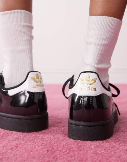 adidas Originals Superstar II sneakers in black patent