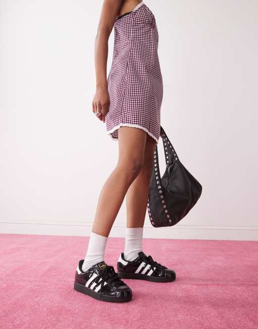 adidas Originals Superstar II sneakers in black patent