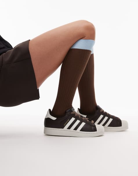 adidas Originals Superstar II sneakers in dark brown and white - view 1
