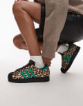 [adidas Originals] adidas Originals Superstar II sneakers in leopard and green-Multi 36 2/3 MULTI