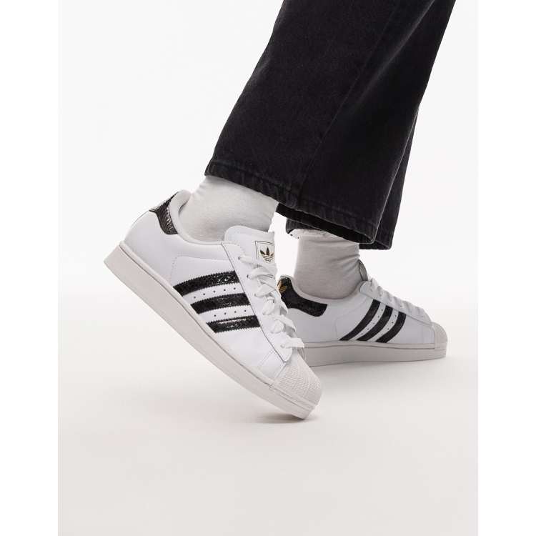 adidas Originals Superstar II sneakers in white and snake-print