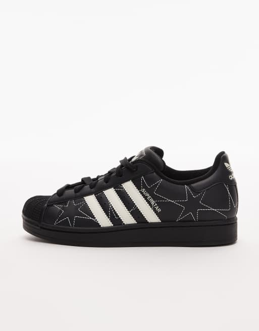 adidas Originals - Superstar II - Sorte sneakers med stjerneformede  smdetaljer | ASOS