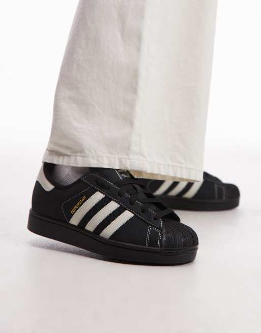 adidas Originals Superstar II sneakers in black nubuck