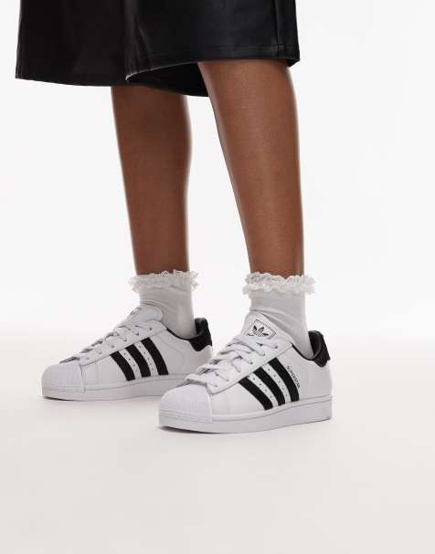 adidas Originals Superstar II trainers in white and black pony hair  - view 1