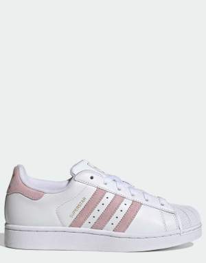 adidas Originals Superstar II trainers in white and pink