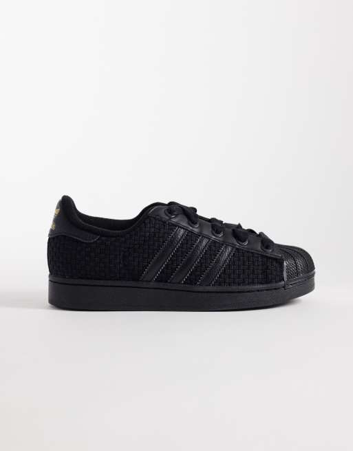 adidas Originals - Superstar II - Vævede sorte sneakers 