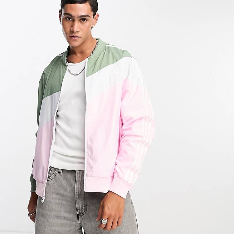 adidas Originals Superstar jacket in pink and green |