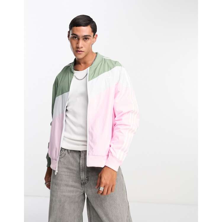 Pink and hot sale green adidas jacket