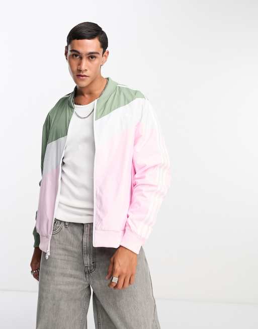 forhøjet mandig Gøre husarbejde adidas Originals Superstar jacket in pink and green | ASOS