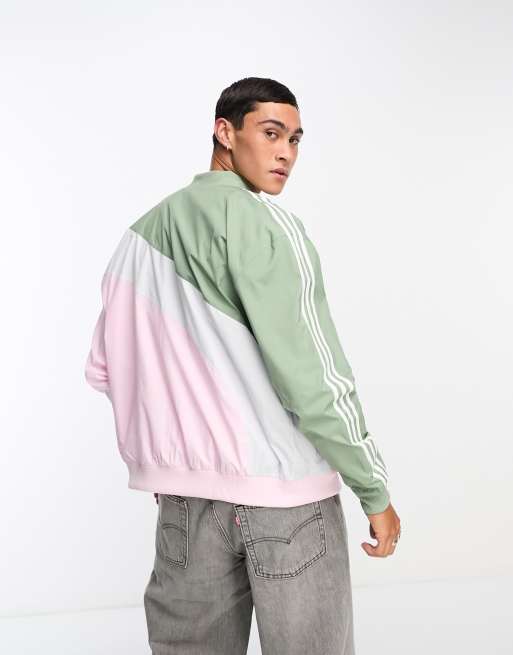 adidas Originals Superstar jacket in pink and green