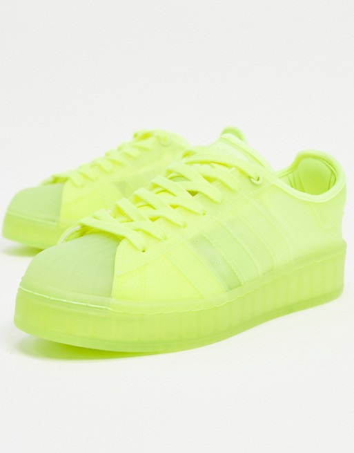 adidas Originals Superstar Jelly trainers in solar yellow