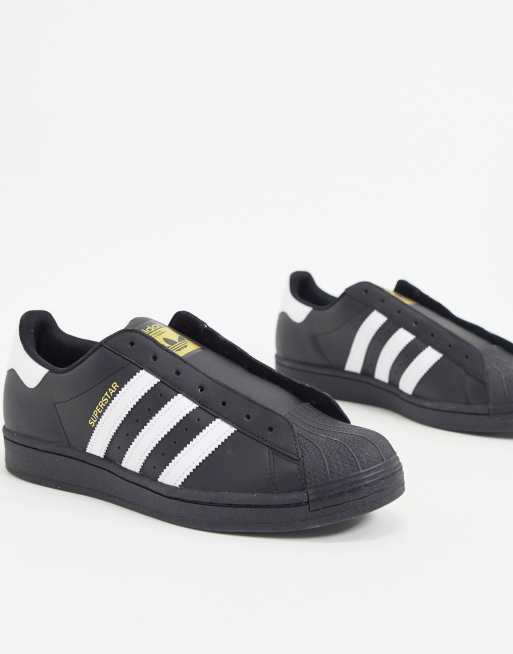 adidas Originals Superstar Laceless trainers in black