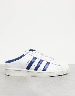 superstar mules white
