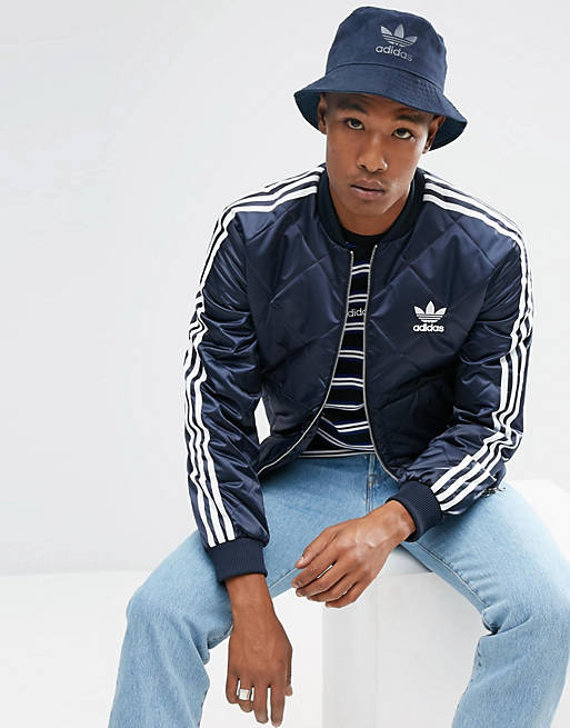adidas Superstar Quilted Jacket In Navy BR7155 | ASOS