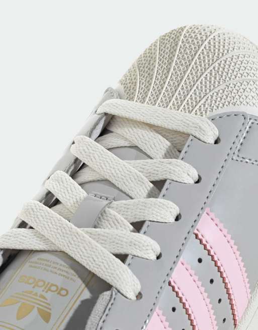 adidas Originals Superstar Schuhe in Grau, Clear Pink und Wollweiß, 2 von 4
