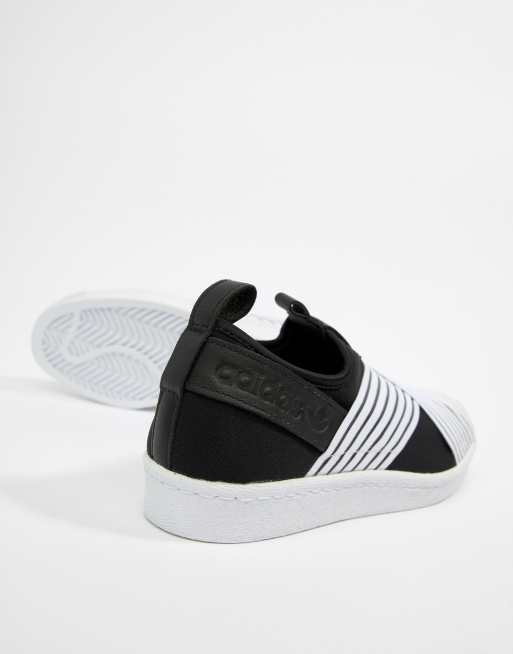 Adidas black and white superstar slip on w outlet sneakers