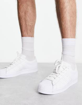 superstar all white high top