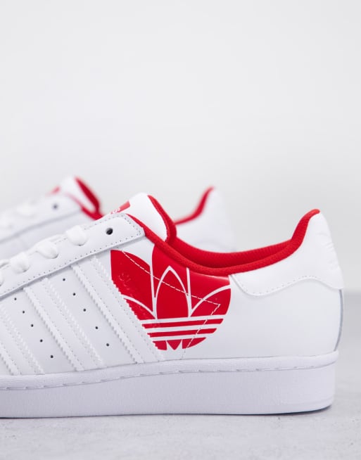 Adidas superstar bianco store e rosso