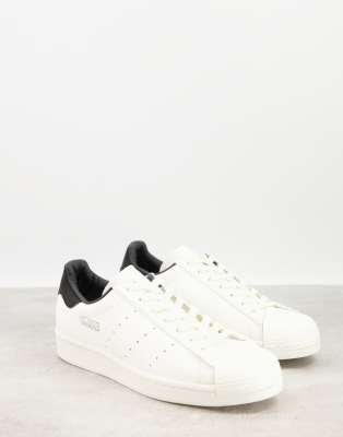 adidas gazelle silver green womens Men's Superstar Leather Low-top Sneakers in Black & White