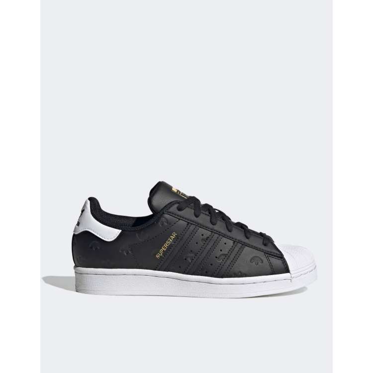 Adidas womens black and white cheap superstar