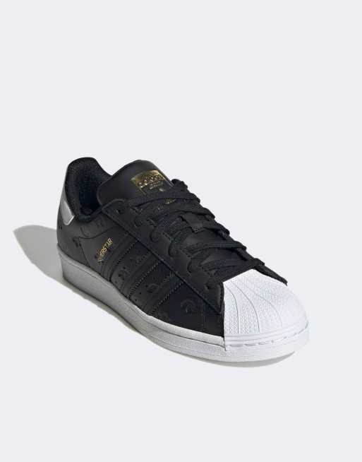 Strippen Gearceerd gebied adidas Originals Superstar sneakers in black | ASOS