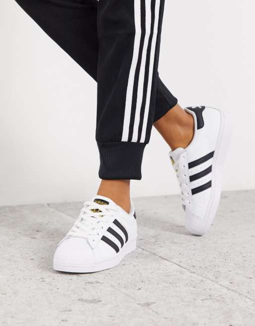 Adidas Originals Superstar Sneakers in Black and White