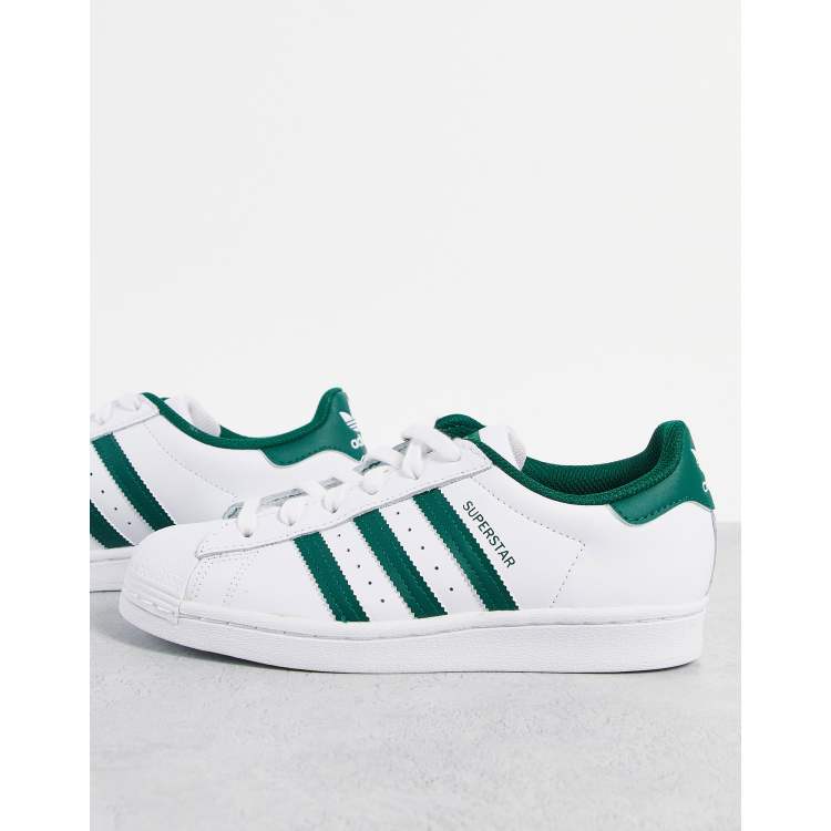 Originals Superstar sneakers in white and green |