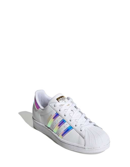 adidas Originals Superstar sneakers in white and iridescent