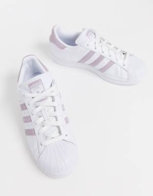 adidas Originals Superstar sneakers in white and lilac | ASOS