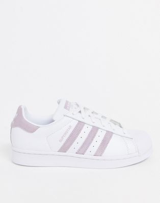 adidas Originals Superstar sneakers in white and lilac | ASOS