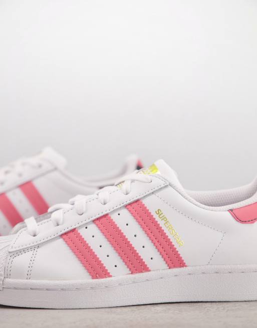 White & pink outlet superstar trainers